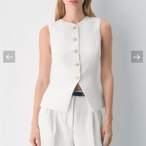 Wilfred Regal Vest Crepette Ivory Sleeveless Blouse